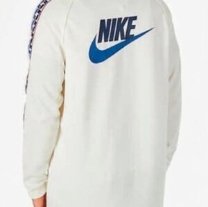 Nike Men's Poly Taped Full ZipUp Large Track Jacket Sail White Red Blue